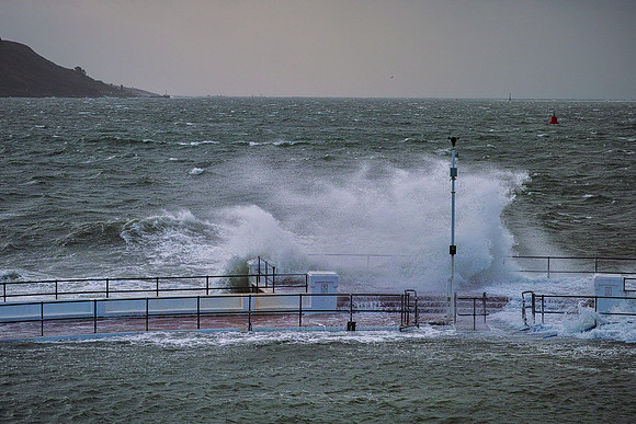 Storm Brian at Plymouth Lido